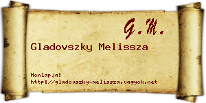 Gladovszky Melissza névjegykártya