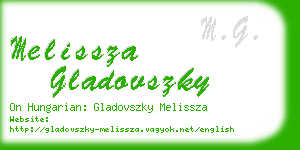 melissza gladovszky business card